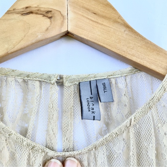 ANTHROPOLOGIE | BL-NK LONDON LACE GEOMETRIC DESIGN SHIRRED BLOUSE SMALL - Picture 8 of 10